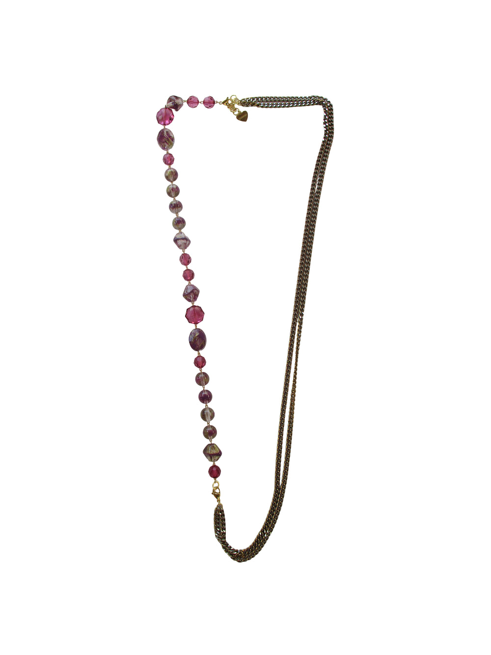 Collana multifili di catena e g.collo di resine incatenate - Daphne