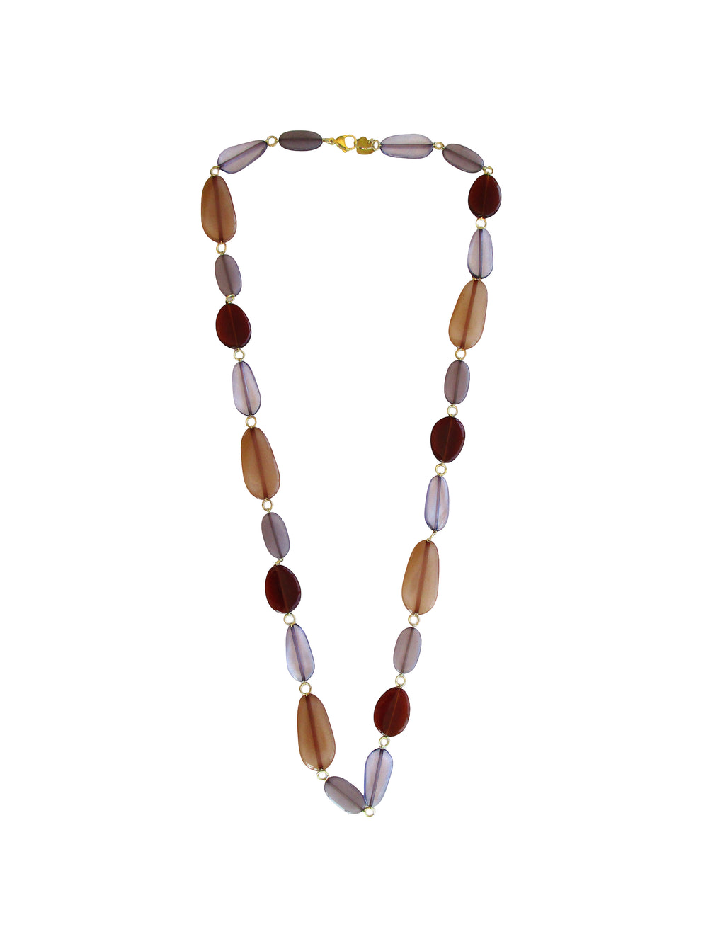 Collana incatenata con elementi in resina - Canapa