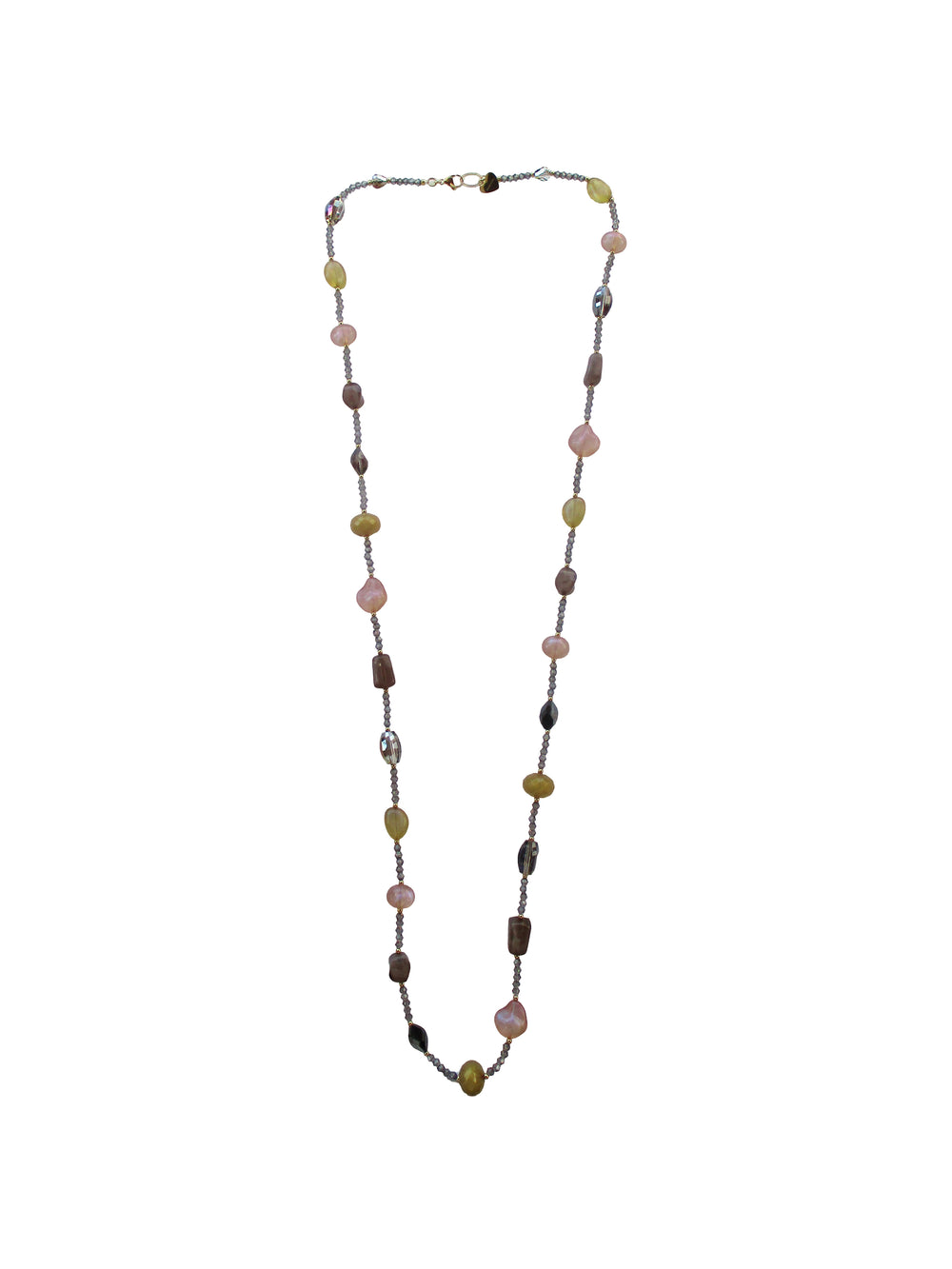 Collana infilata con piccoli cristalli ed elementi in resina e cristallo - Arabesca
