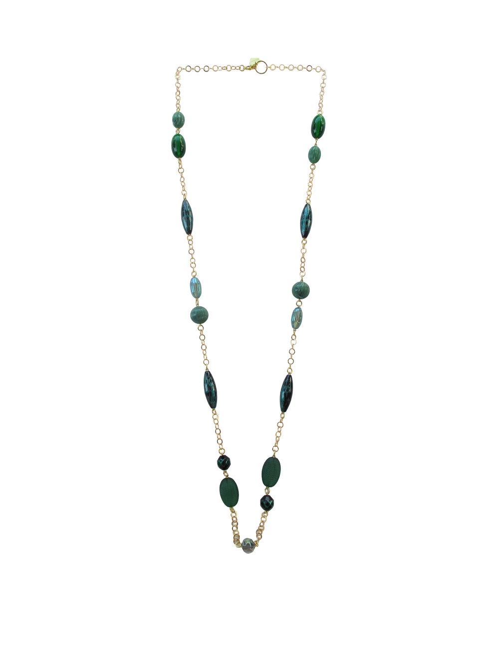 Collana con inserti incatenati in resina - Anice