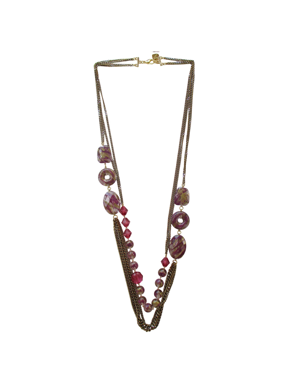 Collana multifili con catene e resine - Daphne