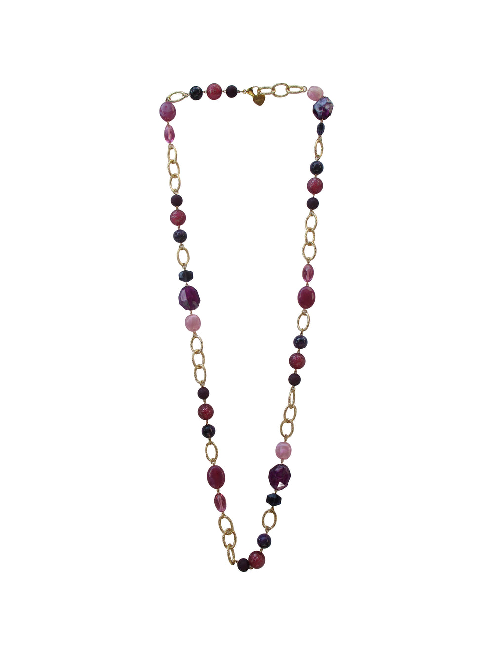 Collana con inserti in resina e cristalli incatenati - Potpourri